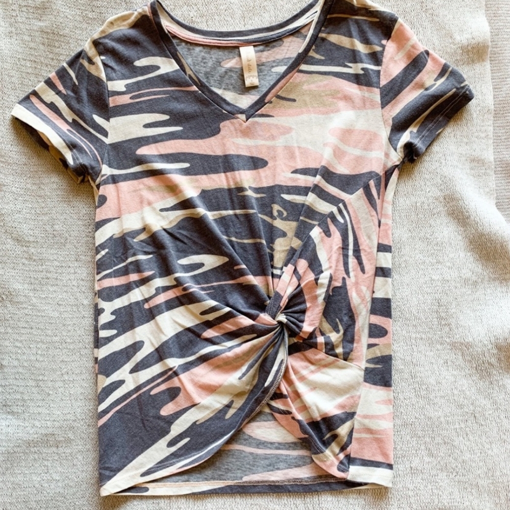 Pink & Grey Camo Tee
